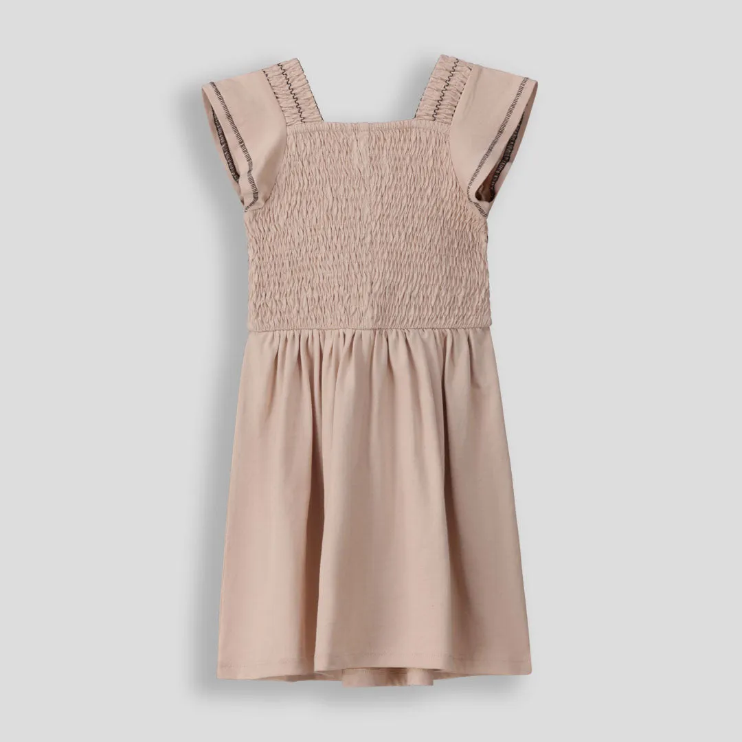 Girls Fit And Flare Dress _ 153123 _ Stone