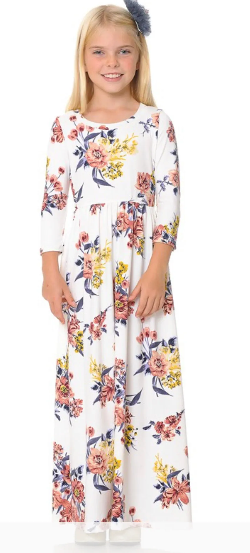 Girls Fit and Flare Maxi Dresses