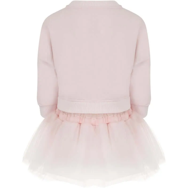 Girls Pink Floral Tulle Dress