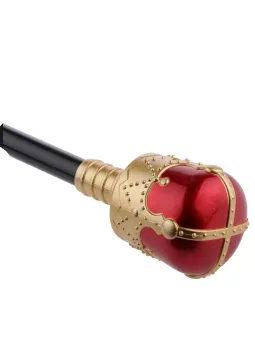 Girls Queen of Hearts Inspired Gold Toy Staff