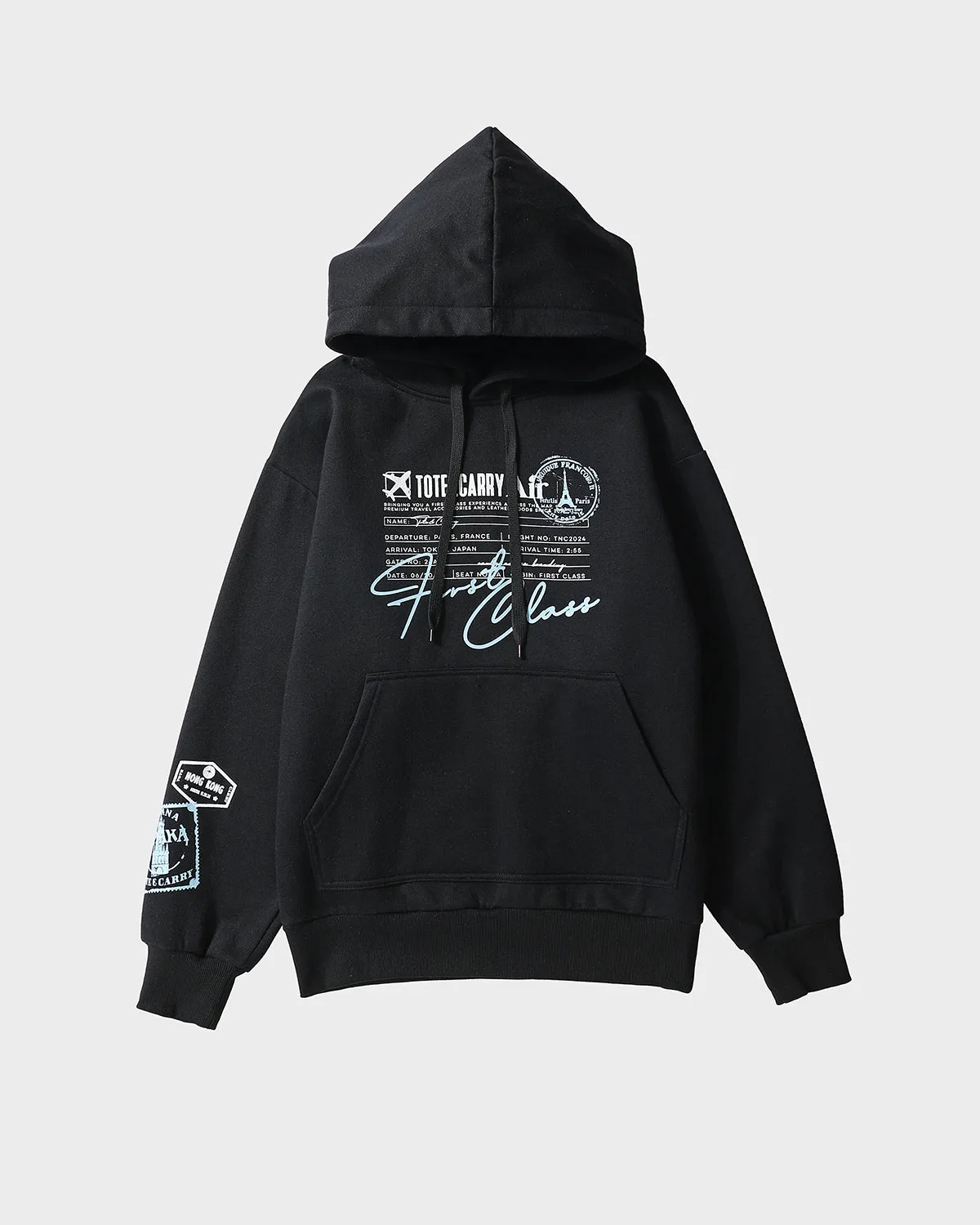 Globetrotter Tracksuit & Beanie Scarf Set in Black