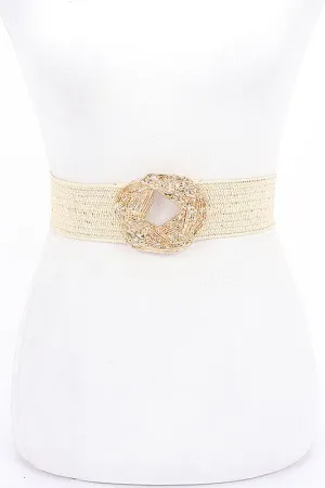 GODDESS  TEXTURED STRAW BELT - NATURAL