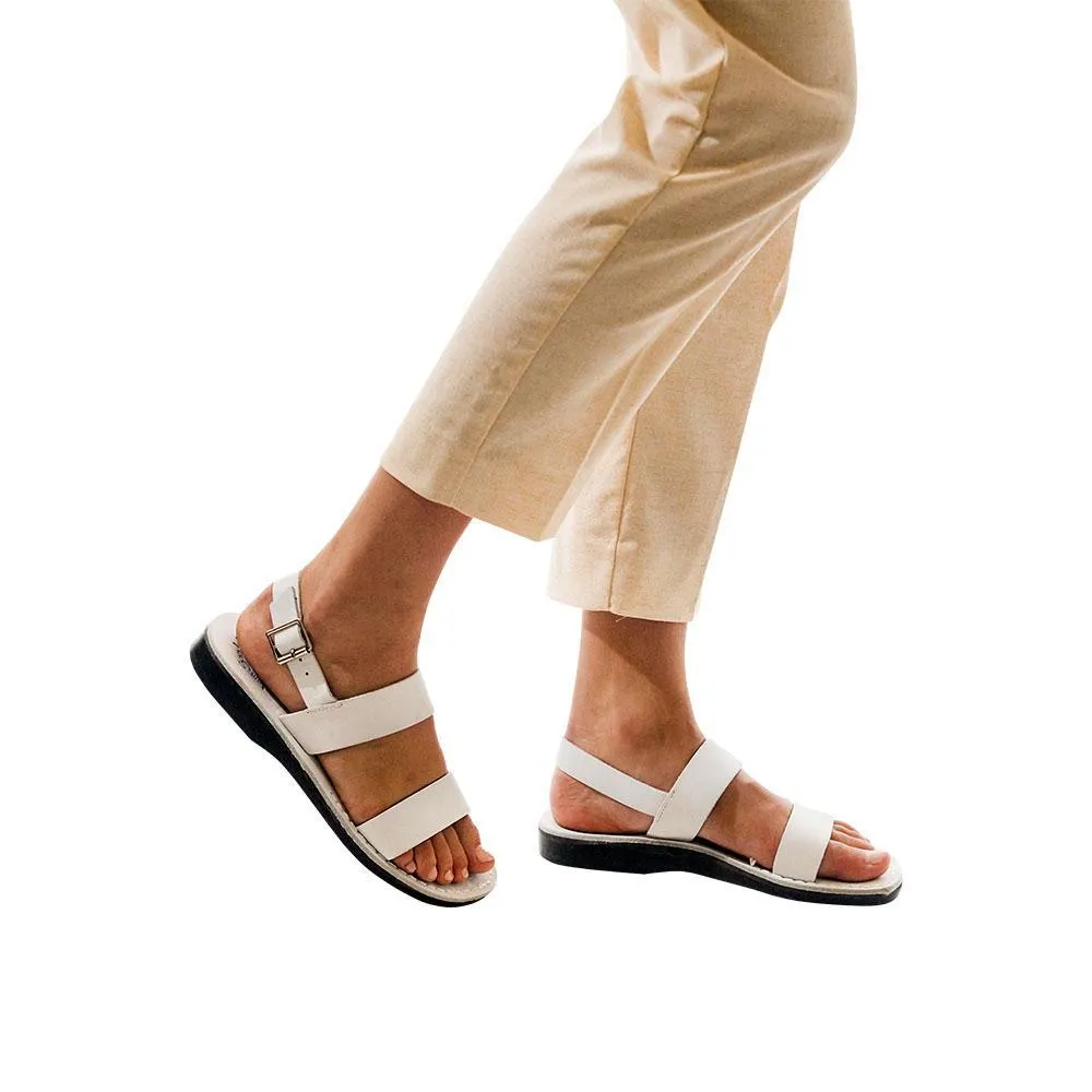 Golan - Leather Slingback Flat Sandal | White