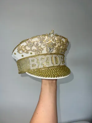 Gold Captains Style Bride Hat - 6 WEEK MINIMUM