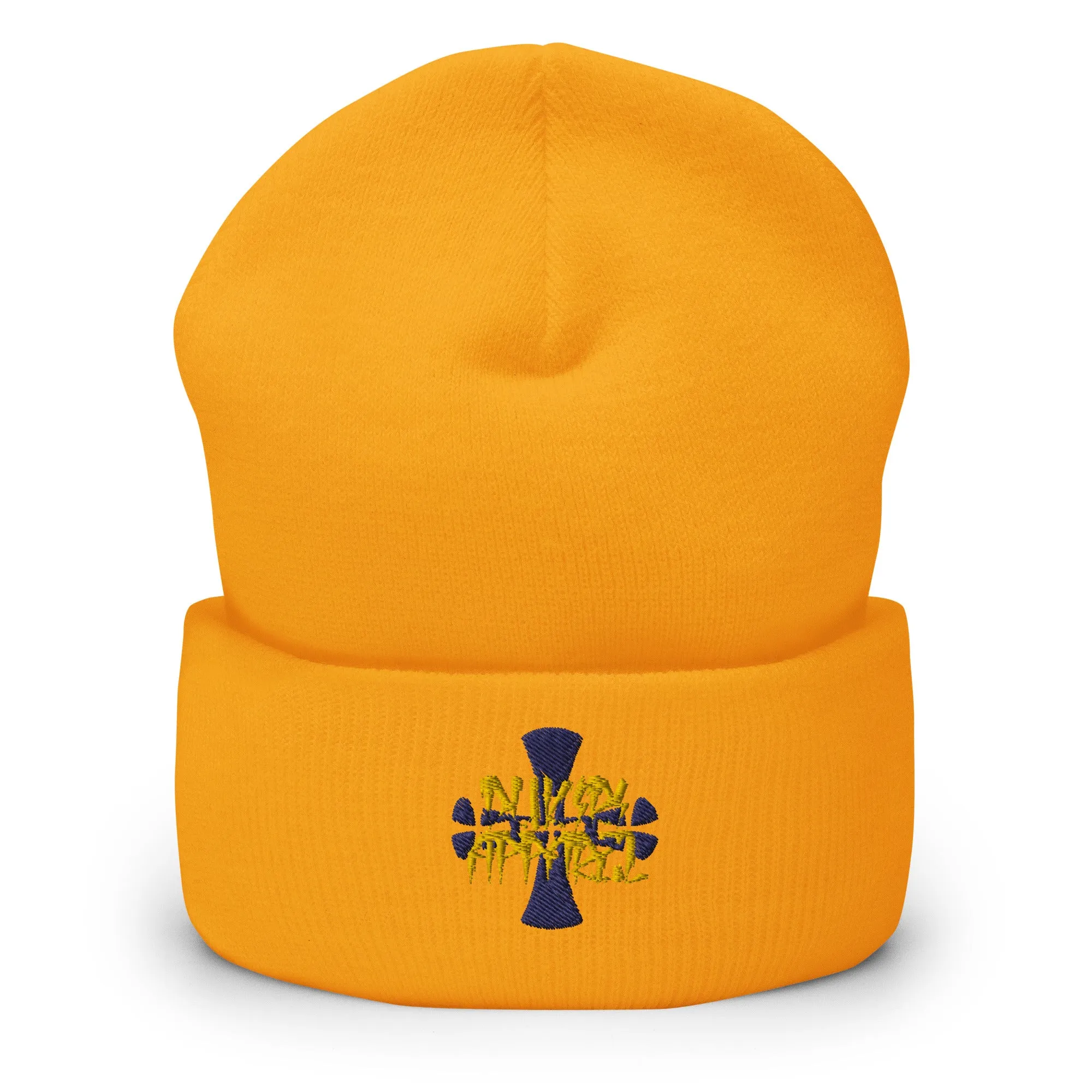 Gold Cuffed Beanie- Embroidered Crusaders Cross Logo