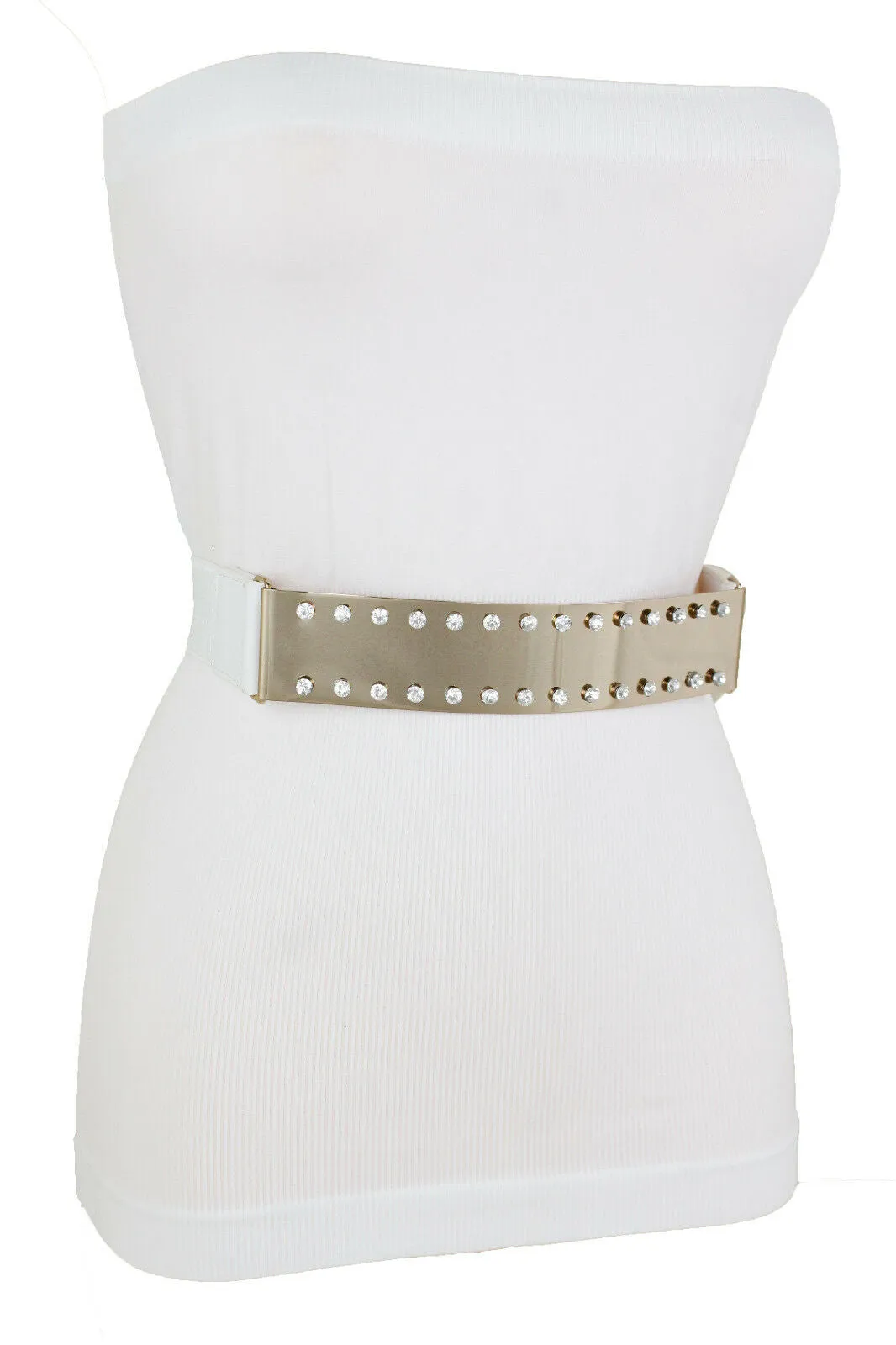 Gold Metal Full Plate Mirror Hip Waist Belt Western Ladies Style Size M L