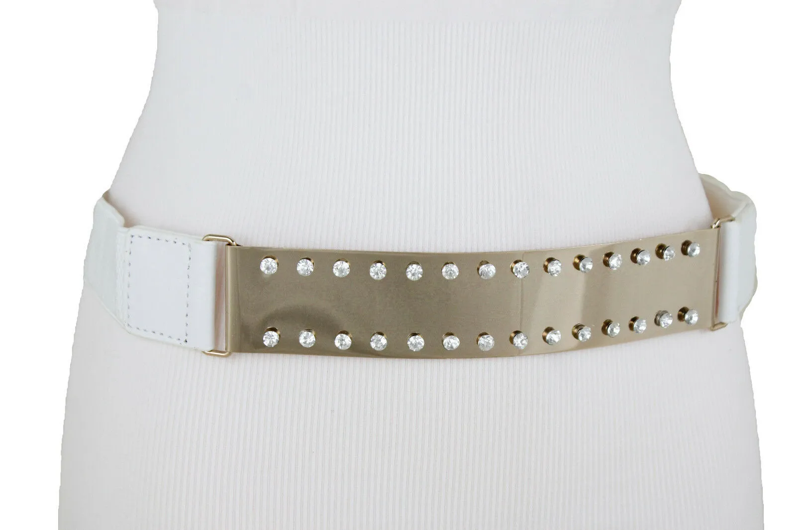 Gold Metal Full Plate Mirror Hip Waist Belt Western Ladies Style Size M L