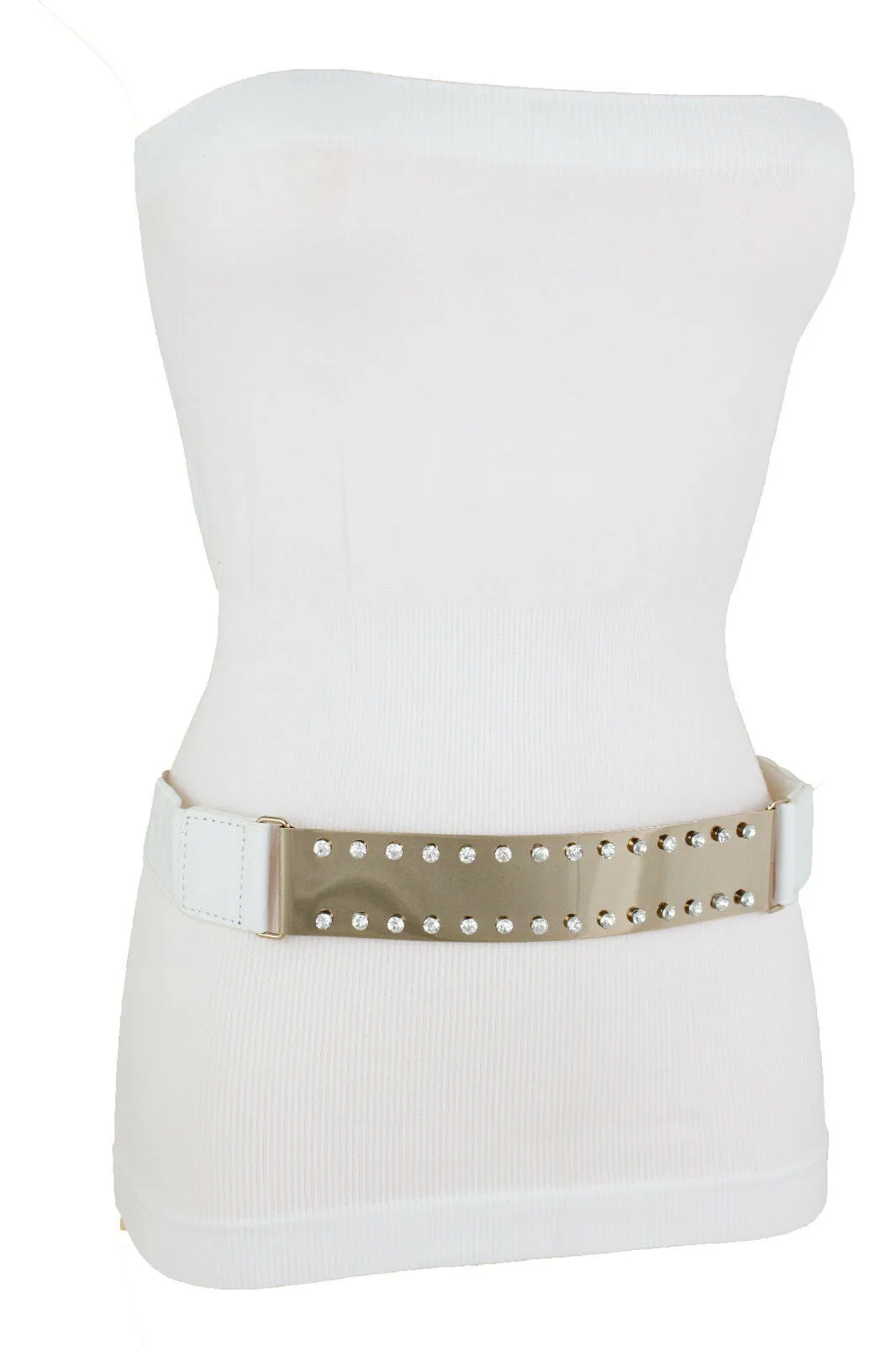 Gold Metal Full Plate Mirror Hip Waist Belt Western Ladies Style Size M L