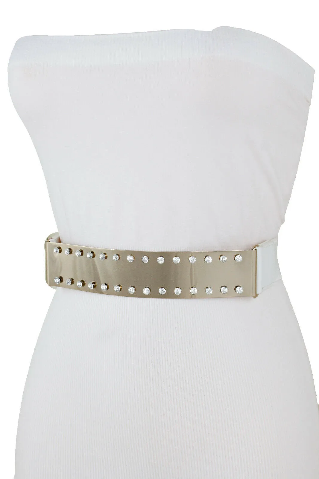 Gold Metal Full Plate Mirror Hip Waist Belt Western Ladies Style Size M L
