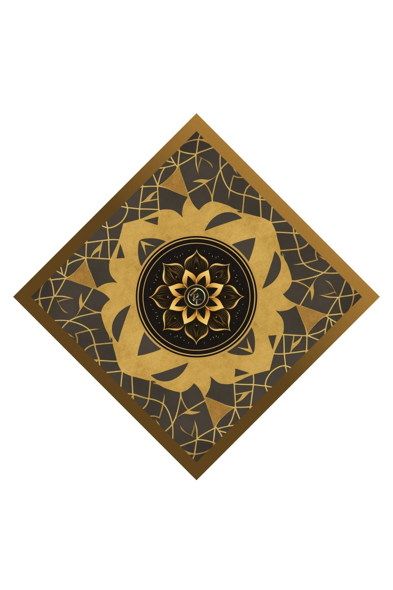 Golden Mandala Silk Scarf