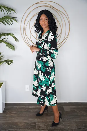 Green floral dress
