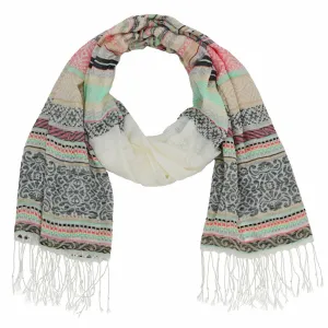 Greta Stipe Fringed Scarf