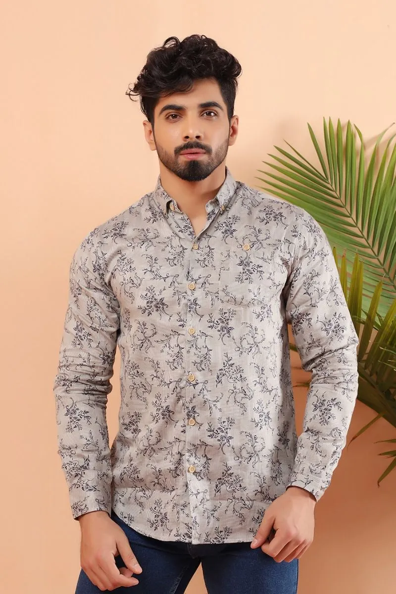 Grey Casual Shirt FS Regular Fit