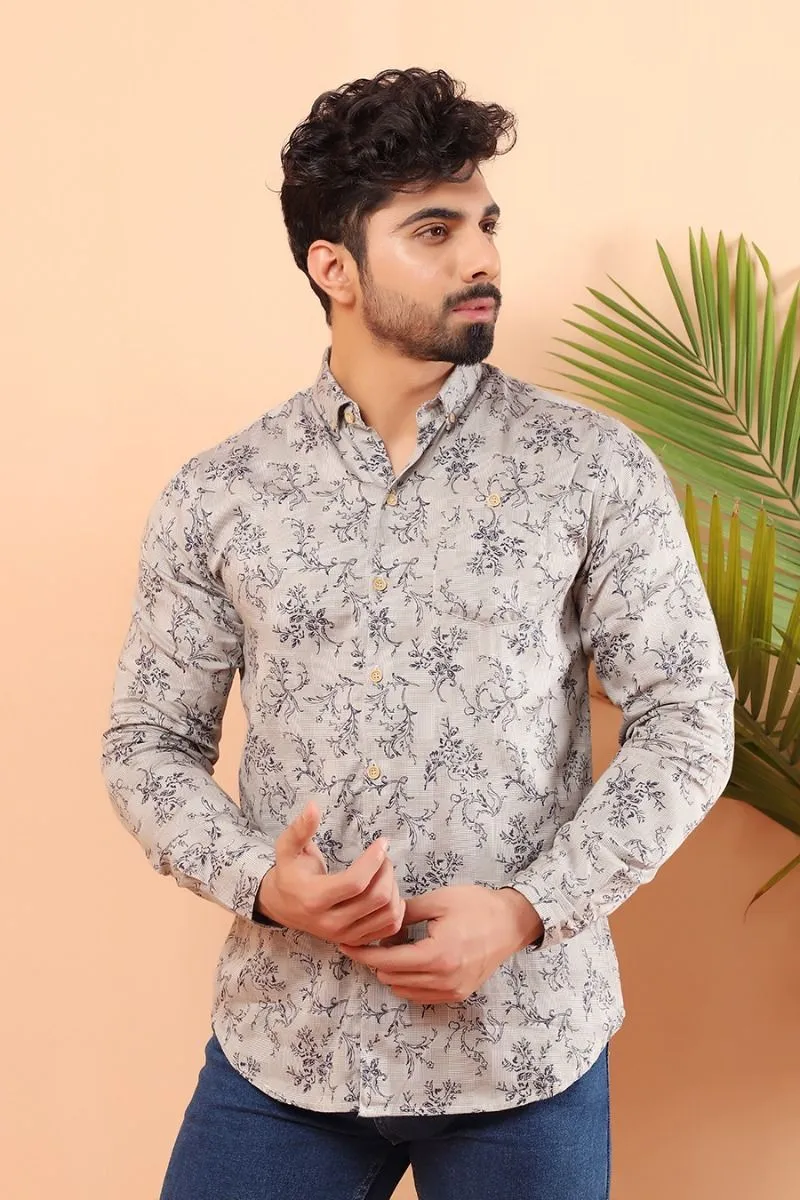 Grey Casual Shirt FS Regular Fit