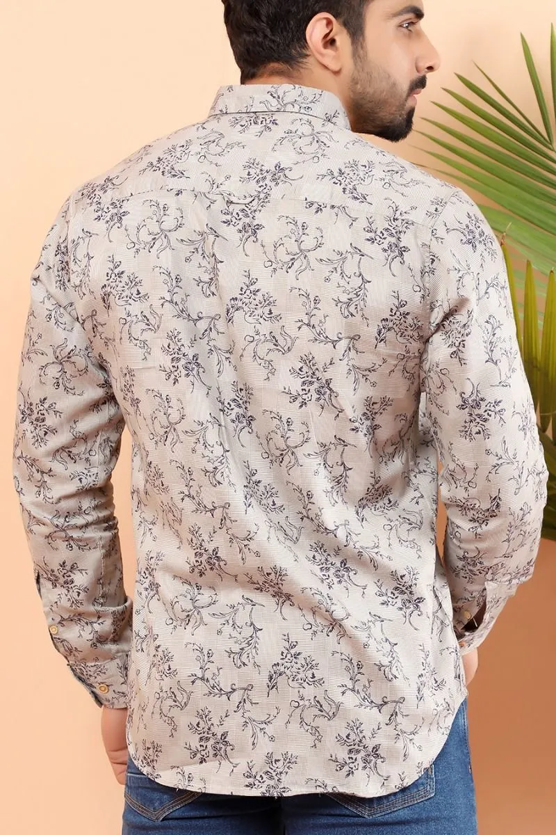 Grey Casual Shirt FS Regular Fit