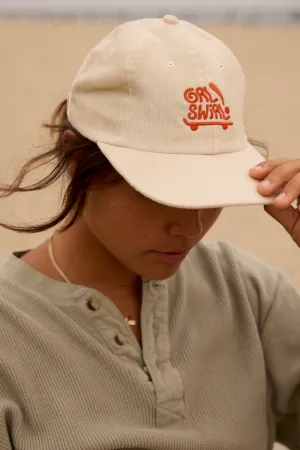 GrlSwirl Beige Cord Hat