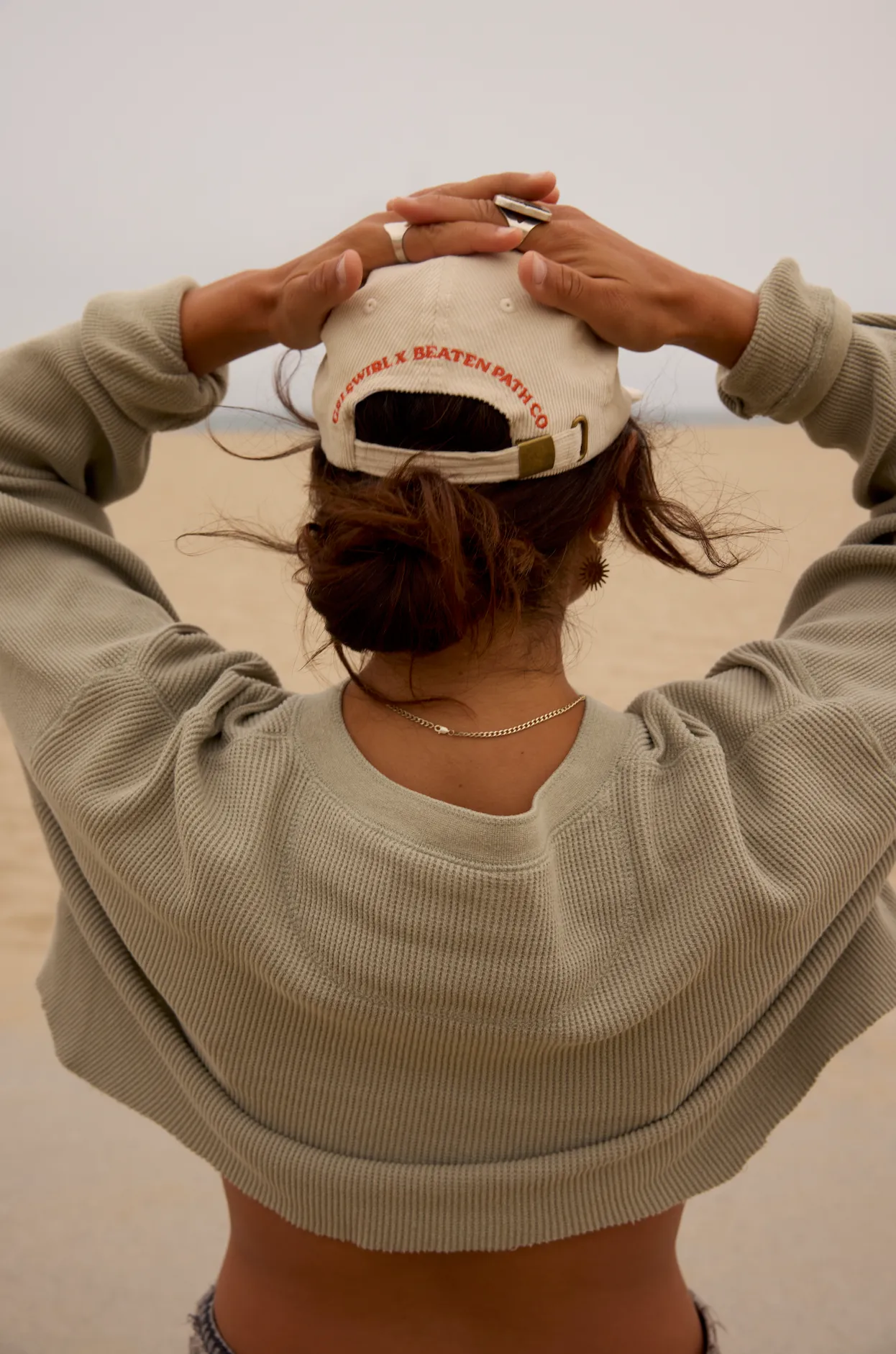 GrlSwirl Beige Cord Hat