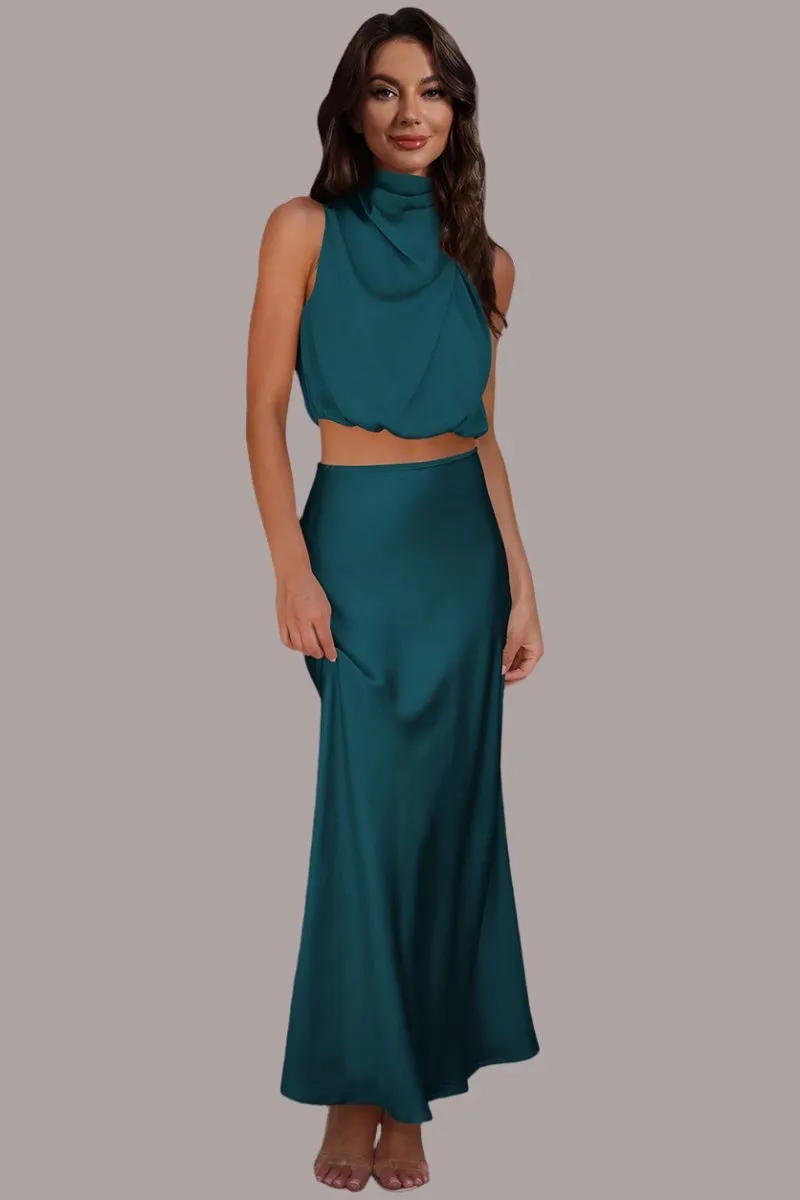 GYPSY - Sleeveless Crop Top and Maxi Skirt Set