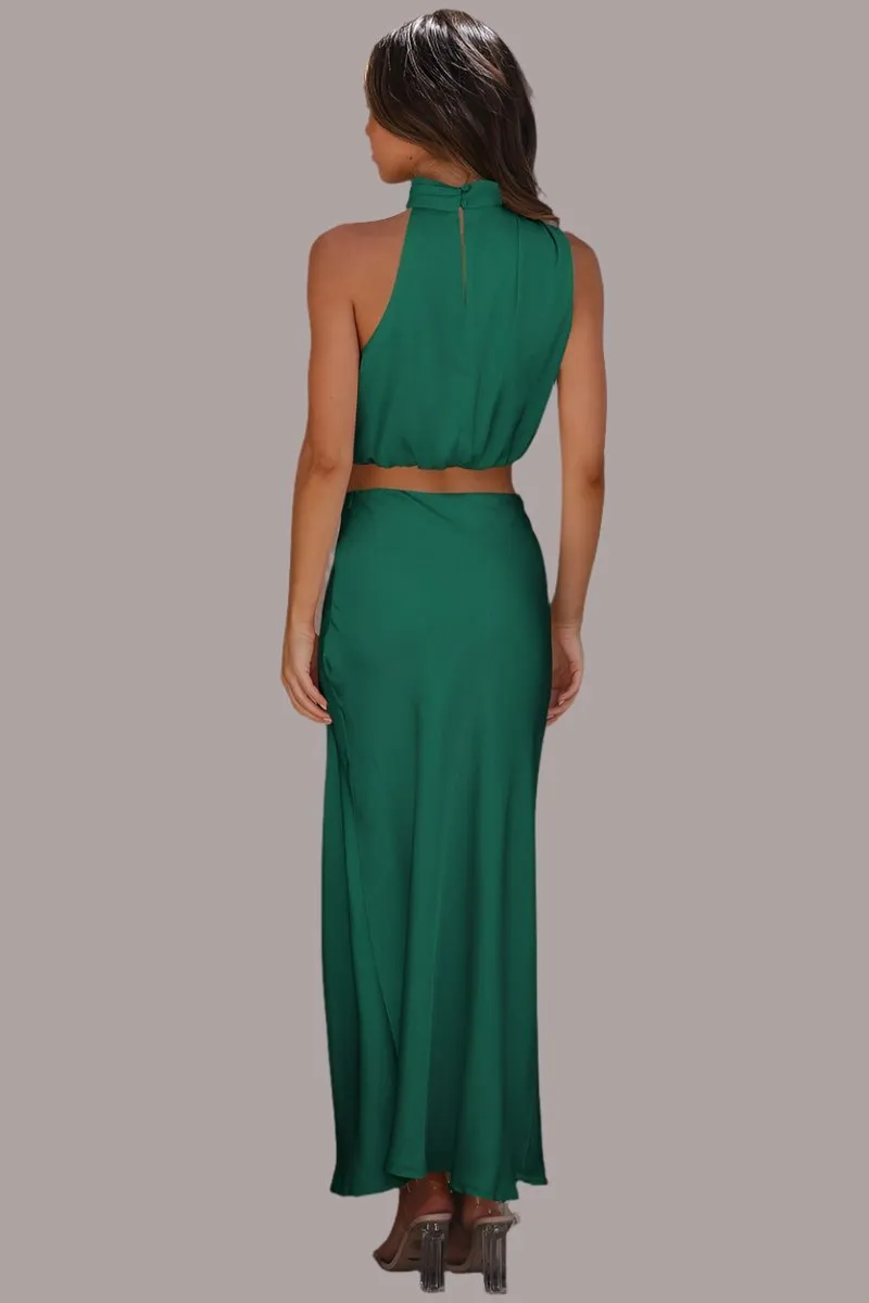 GYPSY - Sleeveless Crop Top and Maxi Skirt Set