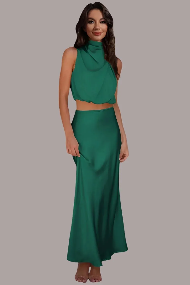 GYPSY - Sleeveless Crop Top and Maxi Skirt Set