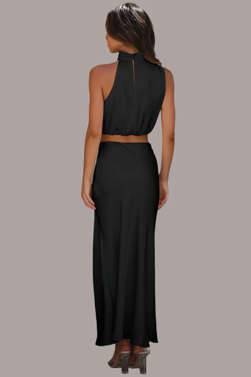 GYPSY - Sleeveless Crop Top and Maxi Skirt Set