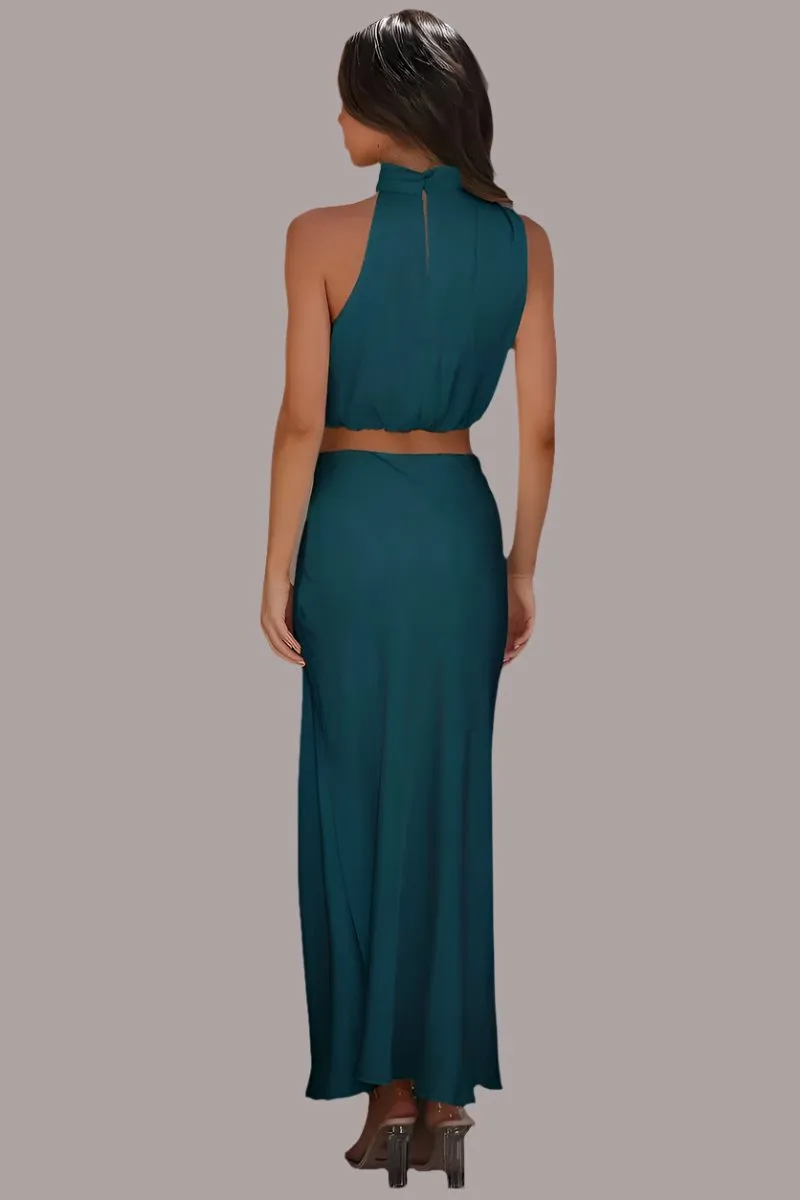 GYPSY - Sleeveless Crop Top and Maxi Skirt Set