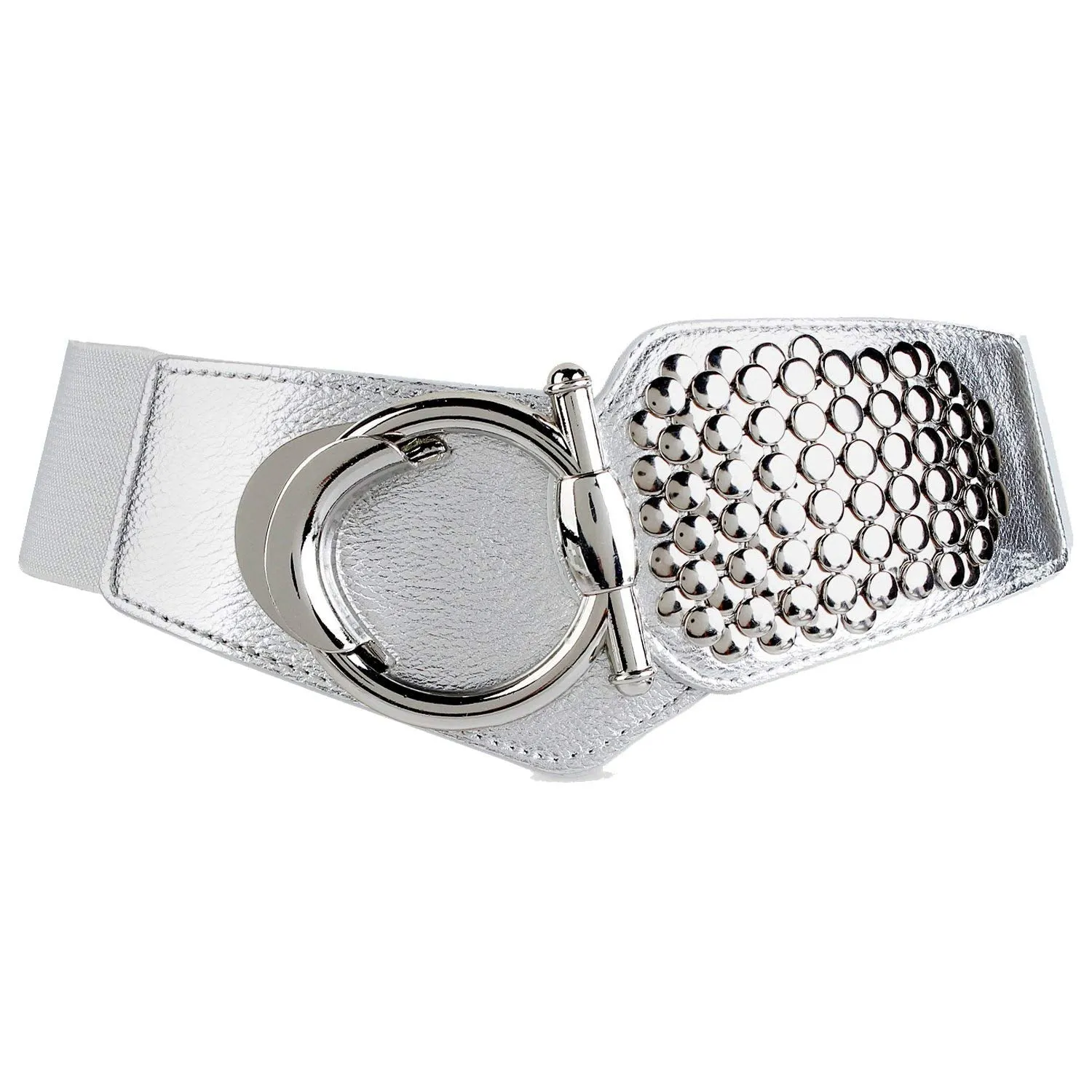 Halloween Women's Fashion Vintage Wide Elastic Waist Belt For Dresses With Rivets Studs By JASGOOD