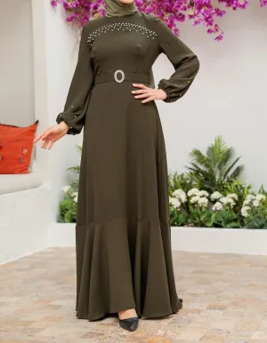 Haseena Olive Dress