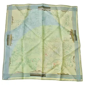 Hermes Constellation Peron Yellow Pocket Square Neck Scarf