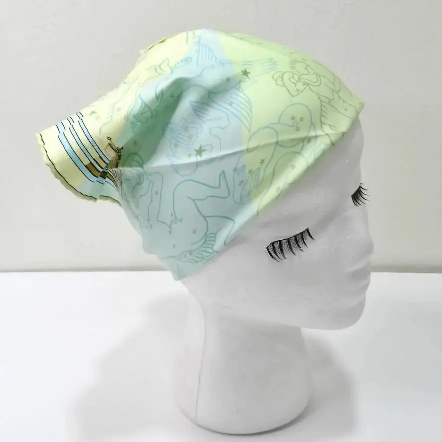 Hermes Constellation Peron Yellow Pocket Square Neck Scarf