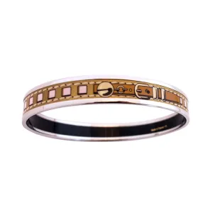 Hermes Gold Printed Enamel Bracelet Collier de Chien CDC Palladium 65