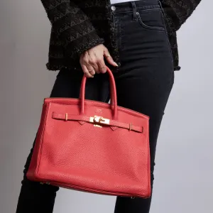 Hermes Rose Jaipur Togo Leather Birkin 35