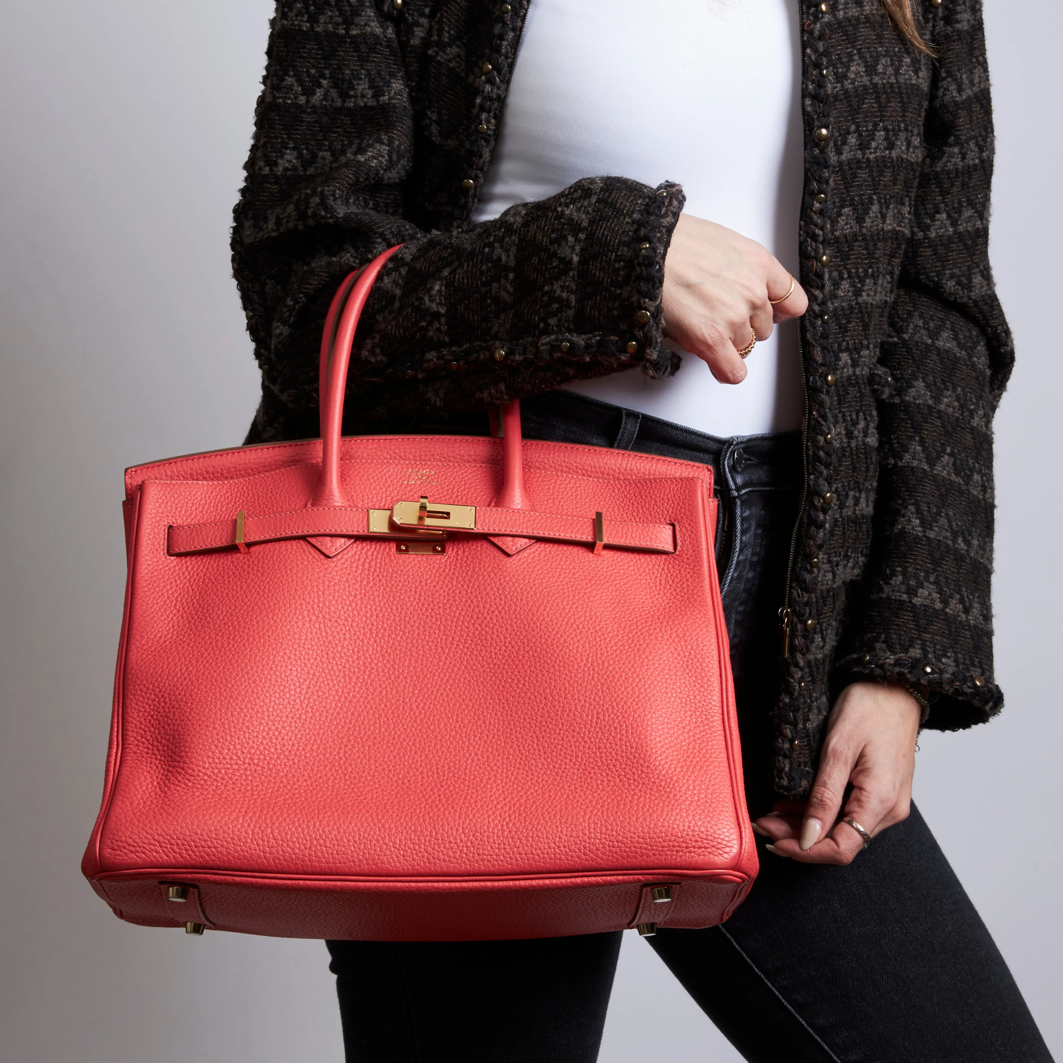 Hermes Rose Jaipur Togo Leather Birkin 35