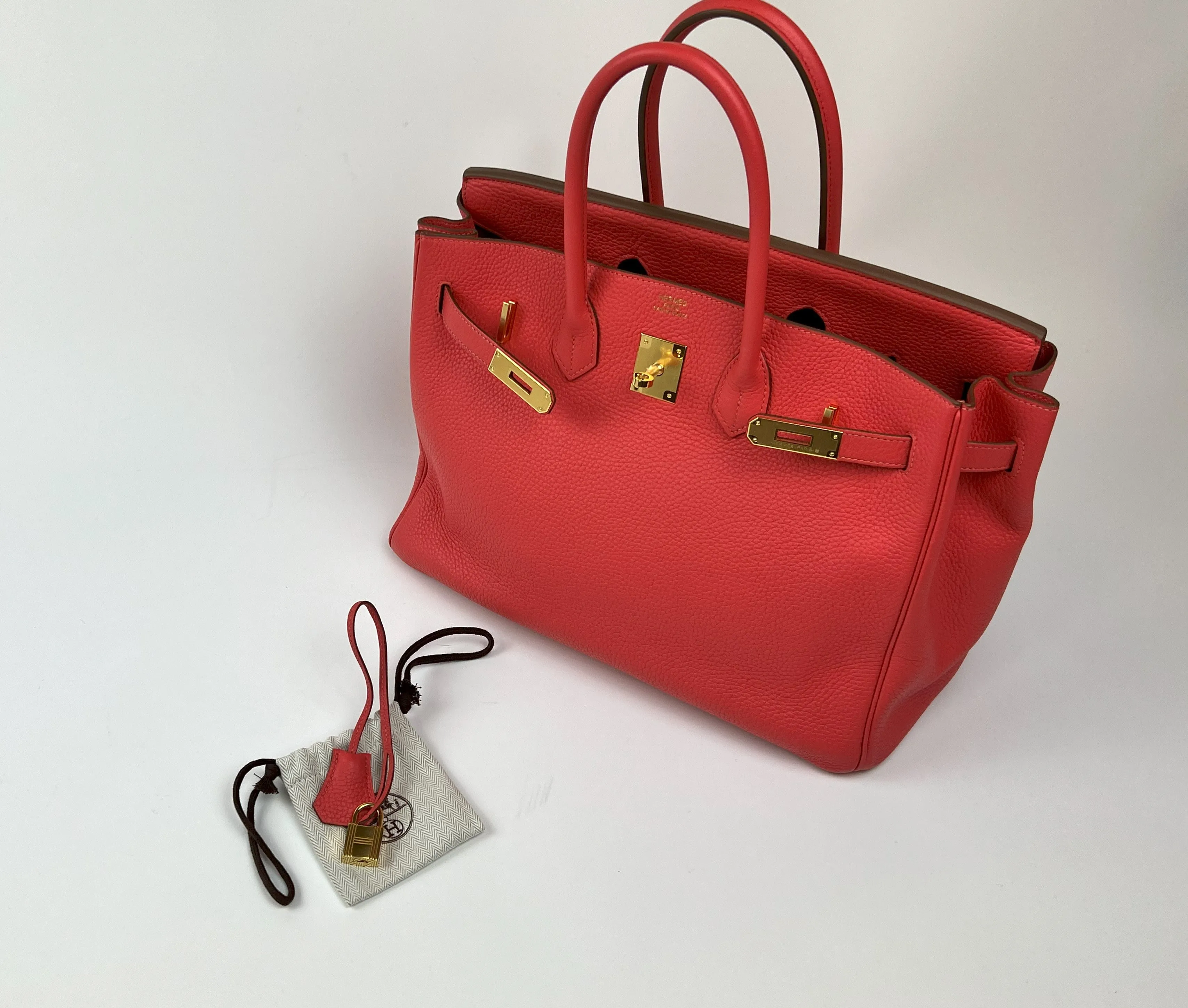 Hermes Rose Jaipur Togo Leather Birkin 35