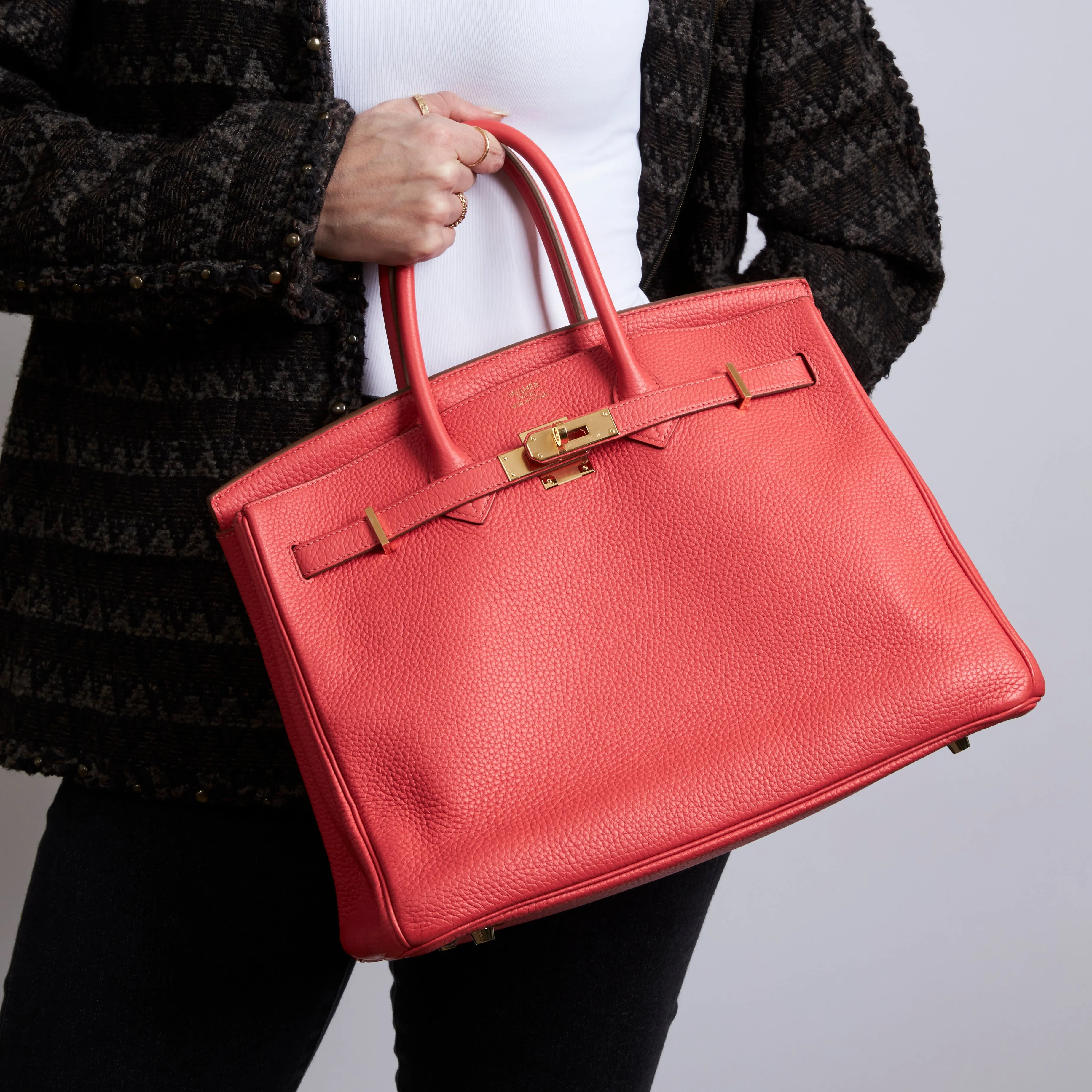 Hermes Rose Jaipur Togo Leather Birkin 35
