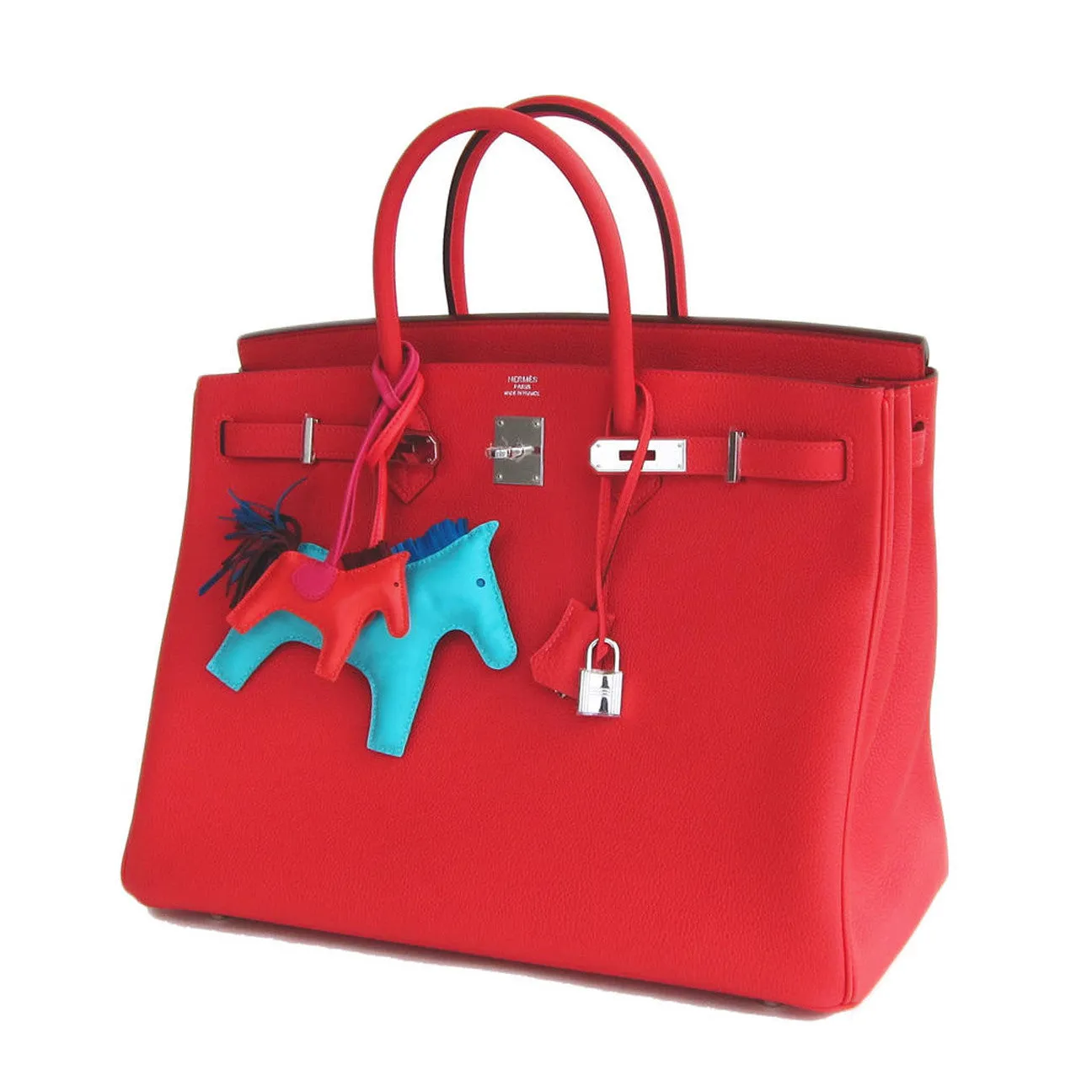 Hermes Rouge Pivoine 40cm Togo Birkin Bag Palladium Luscious
