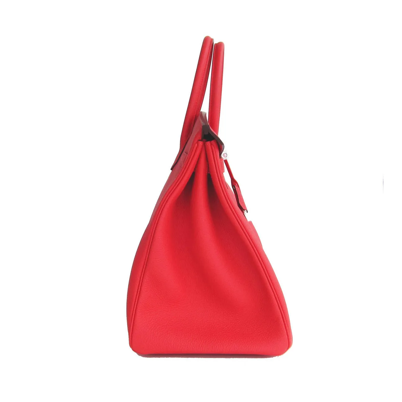 Hermes Rouge Pivoine 40cm Togo Birkin Bag Palladium Luscious