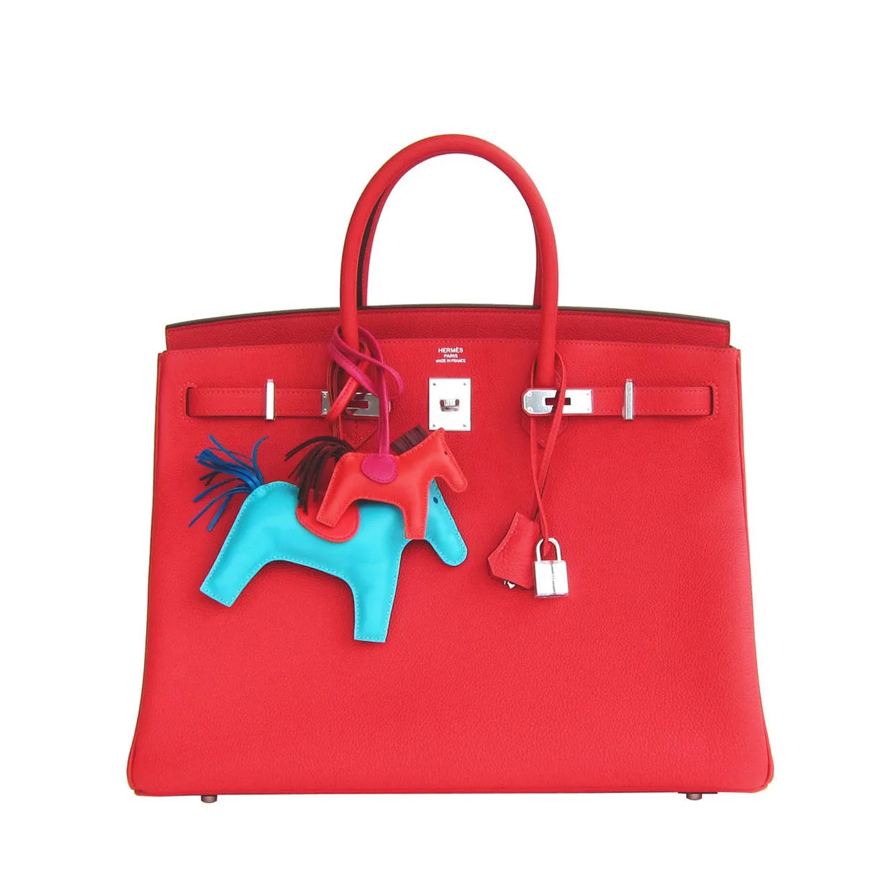 Hermes Rouge Pivoine 40cm Togo Birkin Bag Palladium Luscious