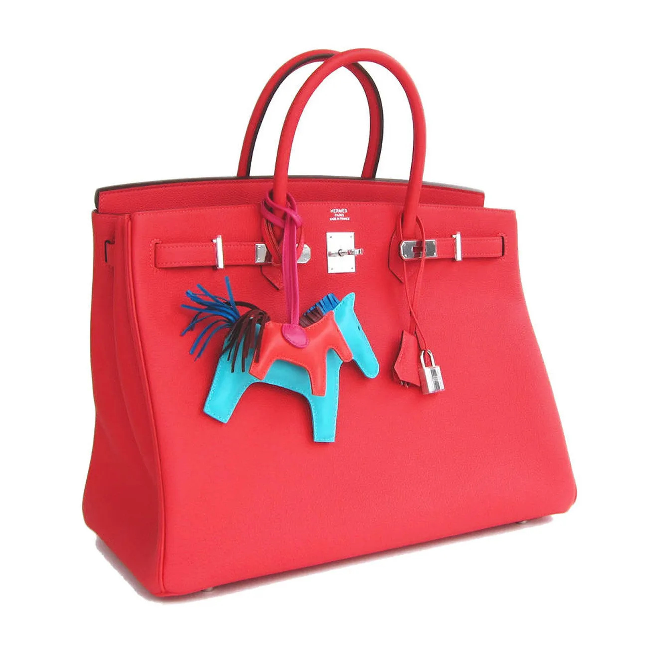 Hermes Rouge Pivoine 40cm Togo Birkin Bag Palladium Luscious