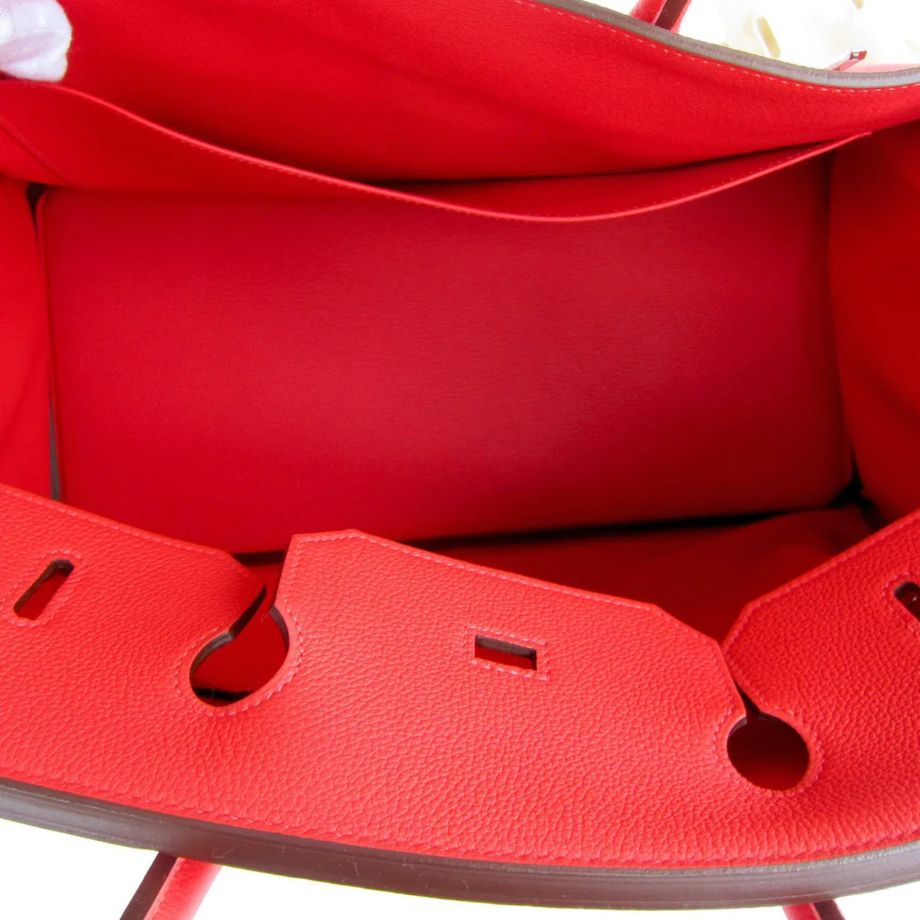 Hermes Rouge Pivoine 40cm Togo Birkin Bag Palladium Luscious