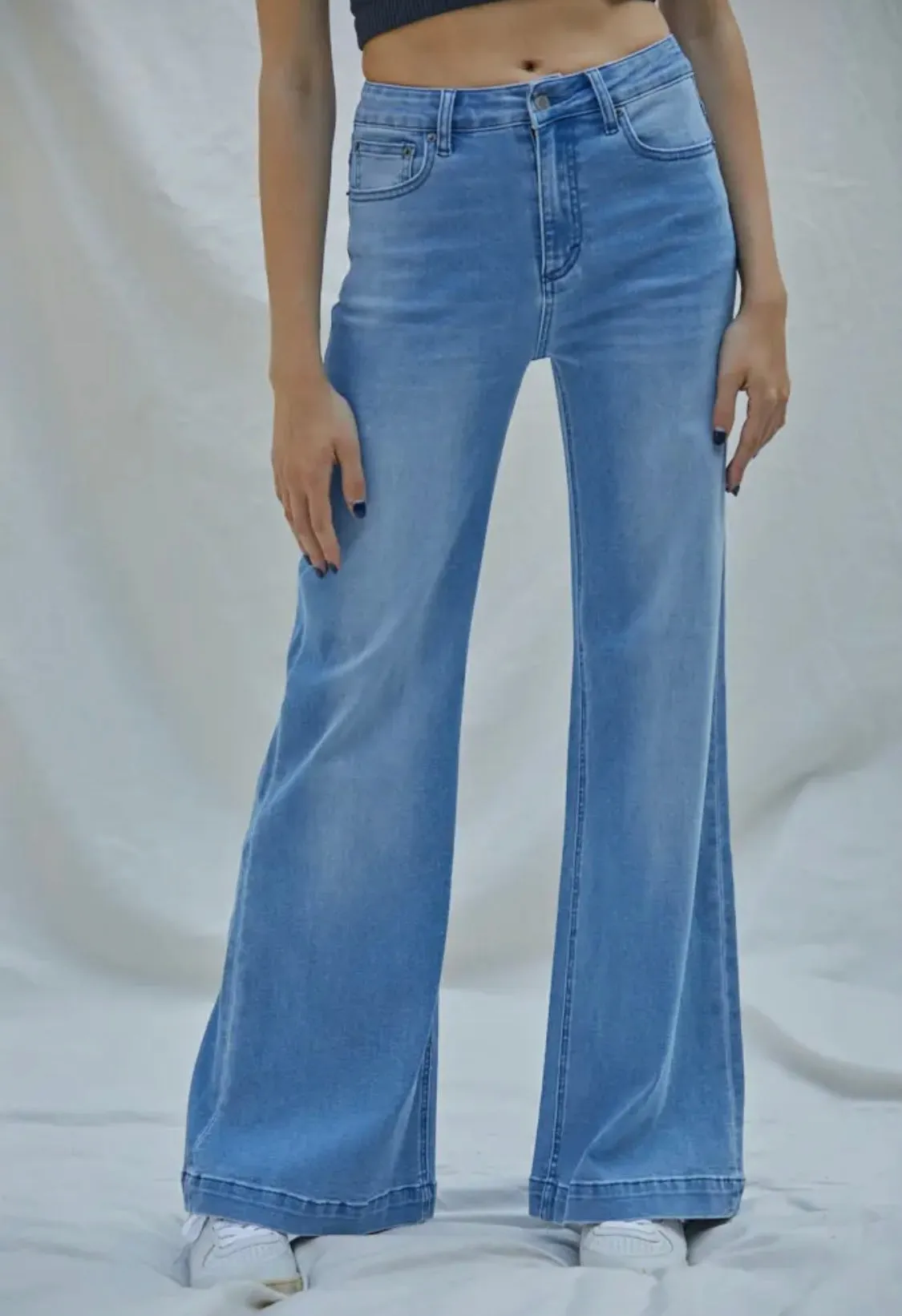 High-Rise Flared Stretch Jeans