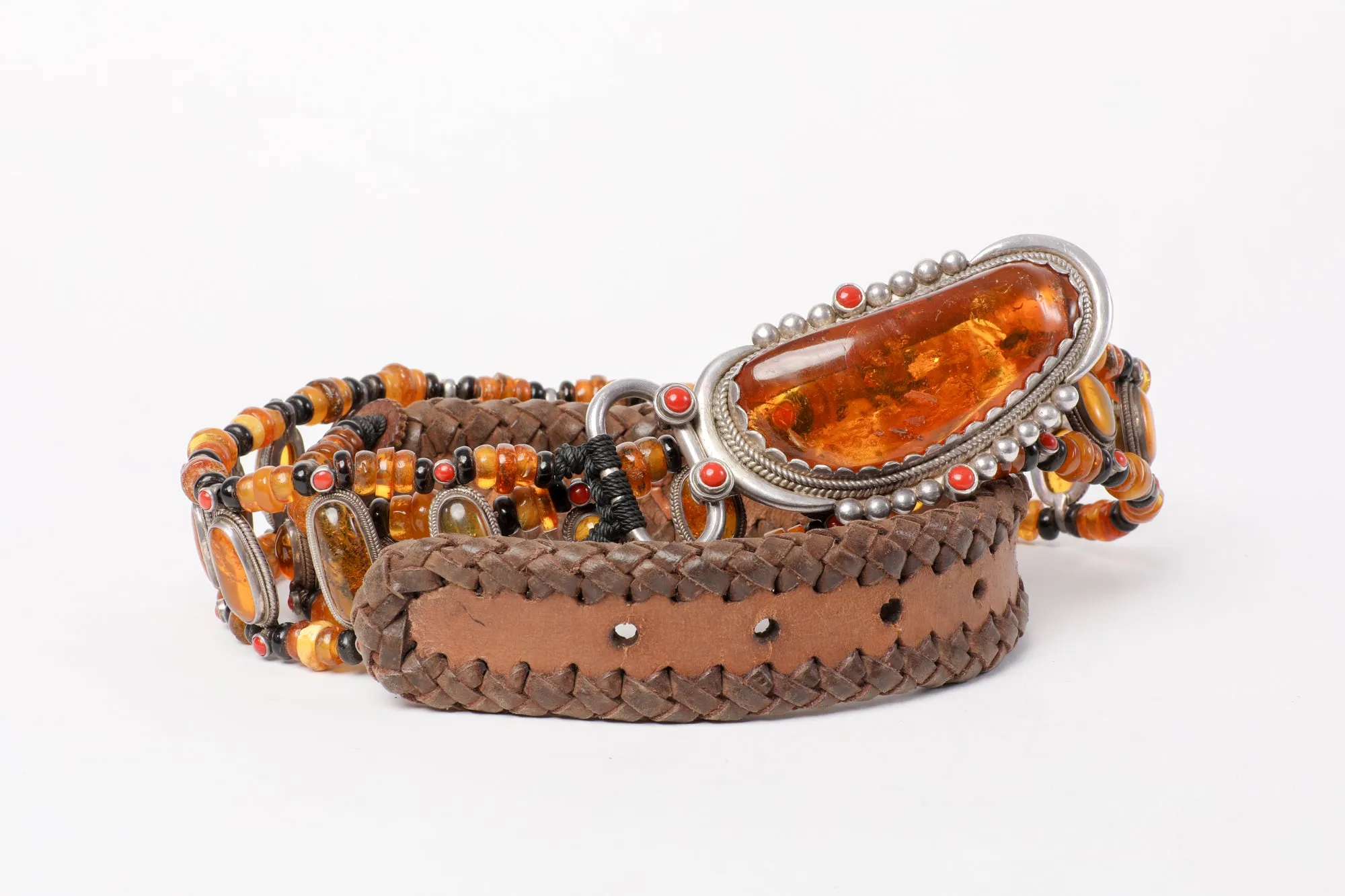 Honey Amber beads belt