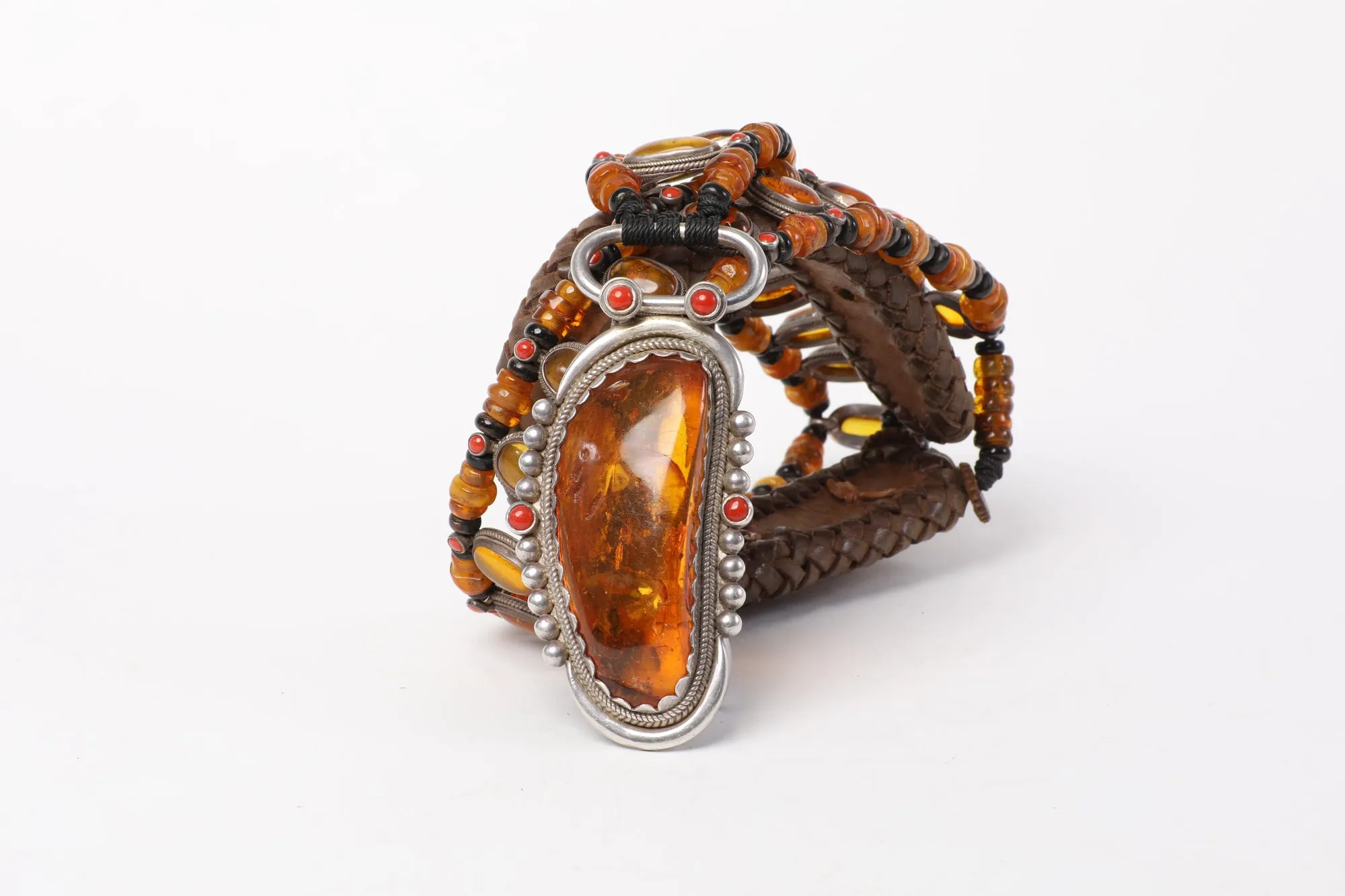Honey Amber beads belt