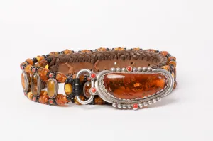 Honey Amber beads belt