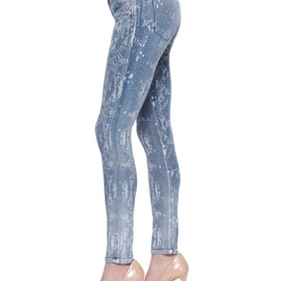Hudson snake print super skinny jeans size 28