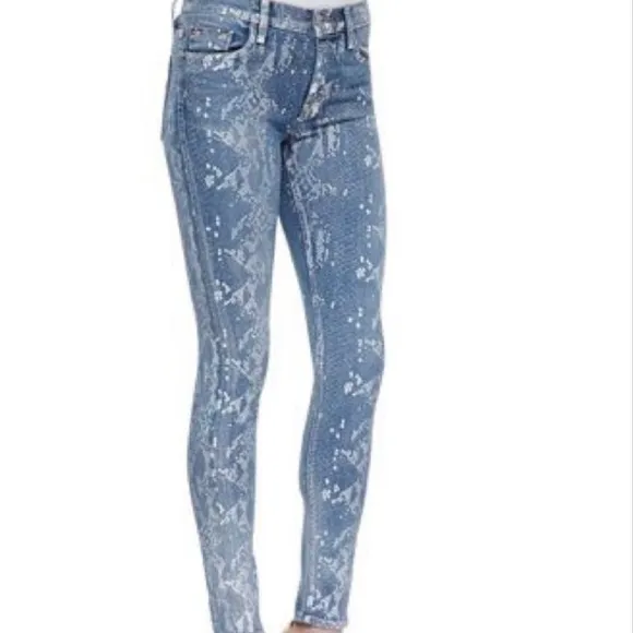 Hudson snake print super skinny jeans size 28