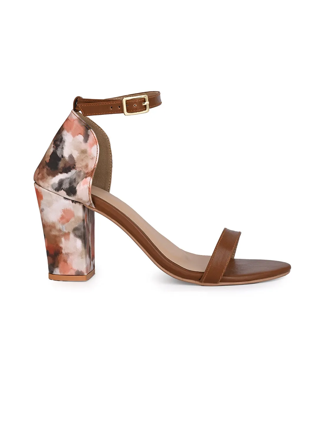 Hydes N Hues Brown Block Heels Ankle strap Sandal