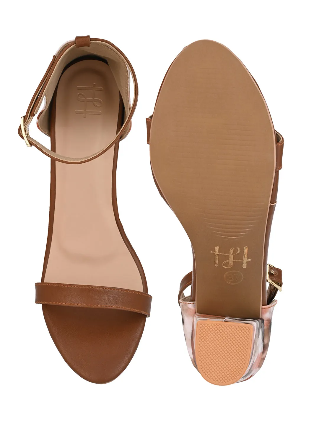 Hydes N Hues Brown Block Heels Ankle strap Sandal