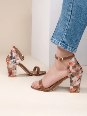 Hydes N Hues Brown Block Heels Ankle strap Sandal