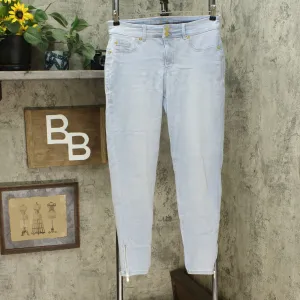 IMAN City Chic 360 Slim Skinny Jeans With Ankle Zippers Chambray 10
